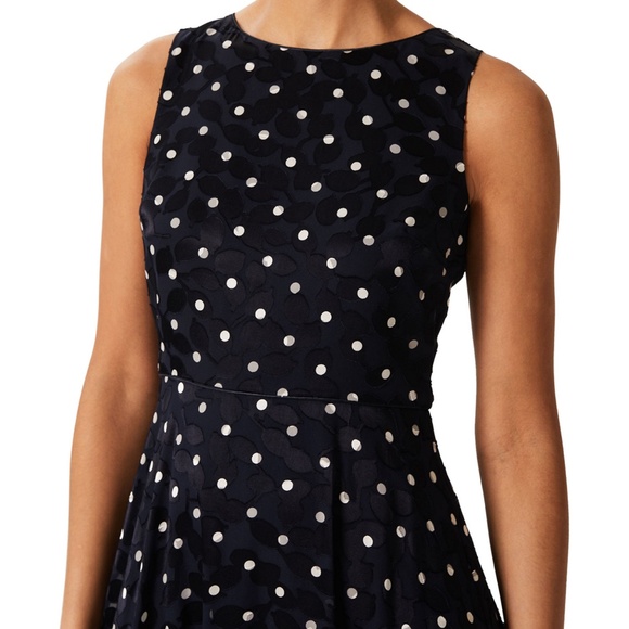 NWT Hobbs Adeline Spot Fit And Flare Dress Size 12 - Picture 2 of 16